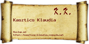 Kasztics Klaudia névjegykártya