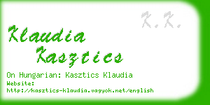 klaudia kasztics business card